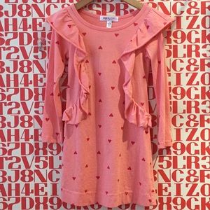 Joah Love Heart Print Ruffled Dress, NEW WITH TAGS